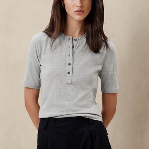 Banana Republic Factory Gray Heritage Elbow-Sleeve Henley